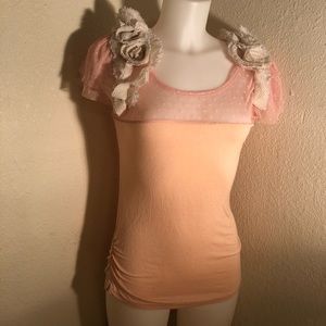 Floral polka dot blouse